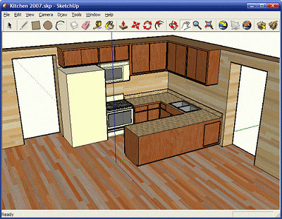 Kitchen Design Sketch on 3d Model Of A Kitchen Design Using Sketchup Pro