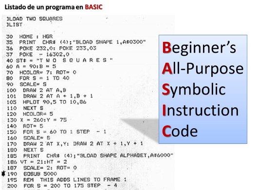 Ejemplo de un programa en BASIC