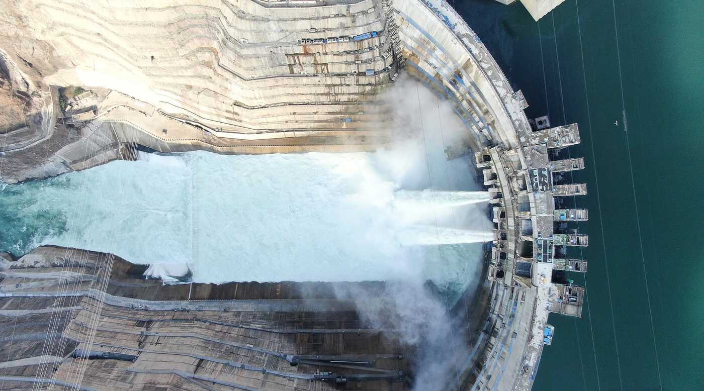 Vista aérea de la presa de Baihetan. Foto de CGTN.